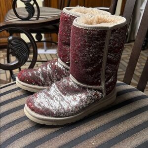 Ugg Sparkling Red and Silver Women's Winter Boots